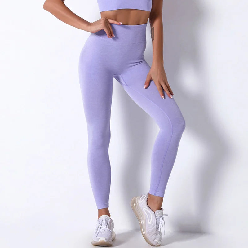 High Waist Seamless Tights Push-up White Leggings