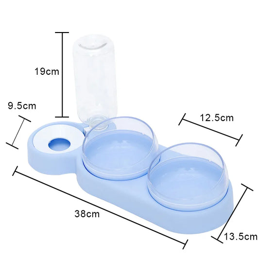 Hoopet 3 Bowls Tilt Raised Design Pet Food Bowls 500ML Water Bottle