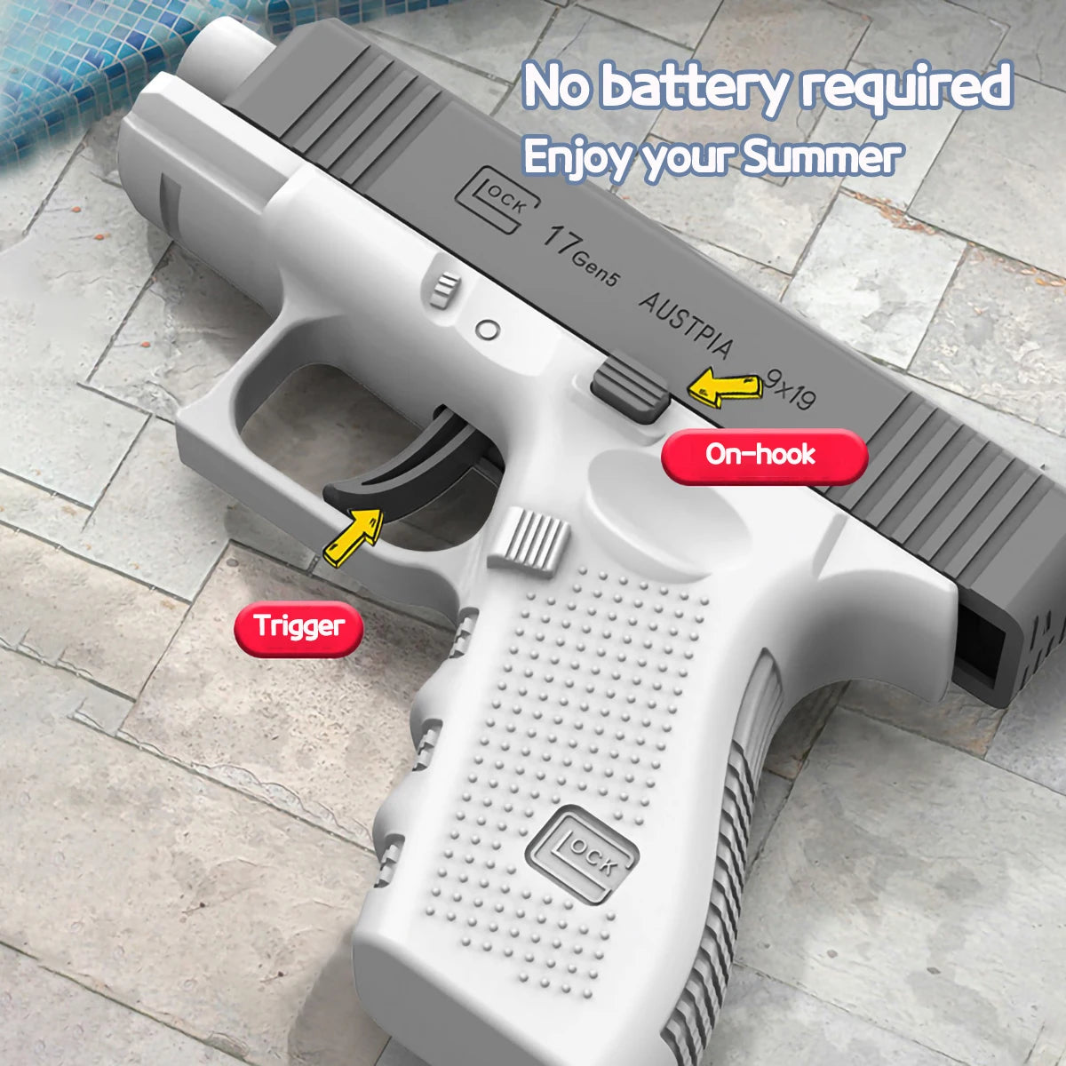 Water Guns Glock Pistol Toy Squirt Guns Blaster for Summer Shooting Games Outdoor Toys Water Blaster Pistol for Kids Adult