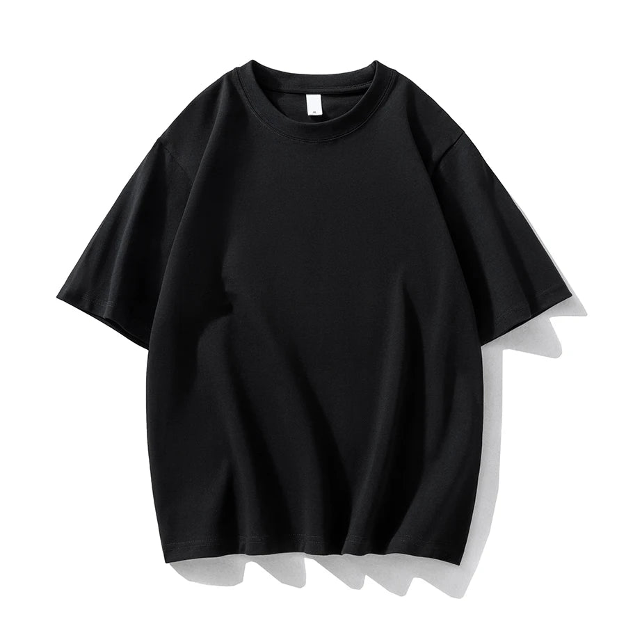 WAVLATII New 100% Cotton 280 GSM Thick T shirts for Women Men White Casual Oversized Tees Unisex Solid Black Basic Tops WT2477