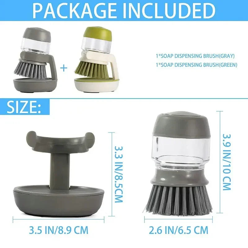Hydraulic Pot Washing Dishwashing ToolsHousehold Kitchen Supplies Remove Dirt Automatic Liquid Filling Handheld Cleaning Brush
