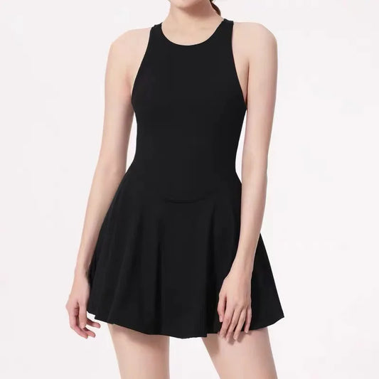 Tennis Dress Women 2024 One-Pieces Slim Fit Soft Sports Sets Athletic Dress with Chest Pads Workout Dress Golf Clothes Women