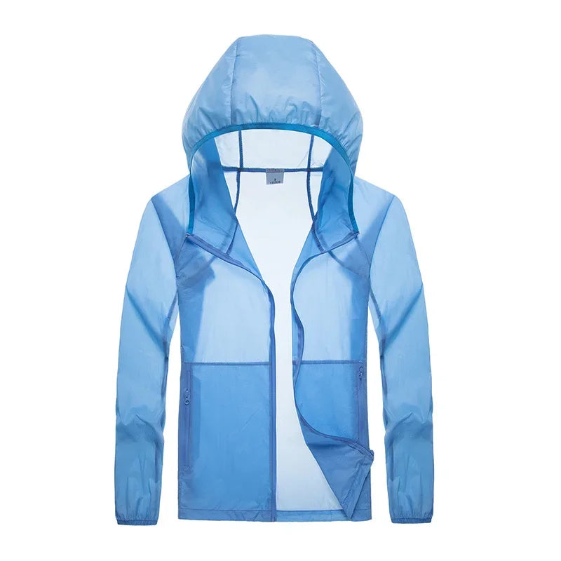 Breathable Loose-fit Ultra-light Thin Trendy Running Solid Color Uv-resistant Cotton Lycra Outdoor Skin Clothes For Women