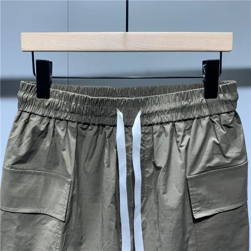 Summer Men's Athletic Short Sleeves Solid Sport Outfit Pocket Drawstring Hooded Casual Thin Short Sleeve Shirt&outdoor Shorts
