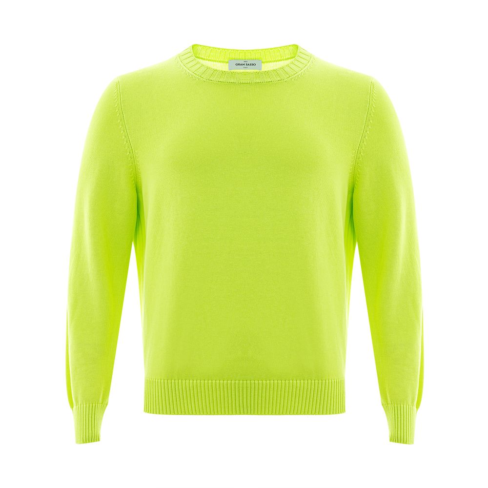 Gran Sasso Radiant Yellow Italian Cotton Sweater for Men