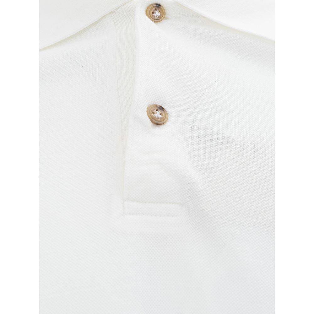 Luca Faloni Elegant White Cotton Polo Shirt for Men