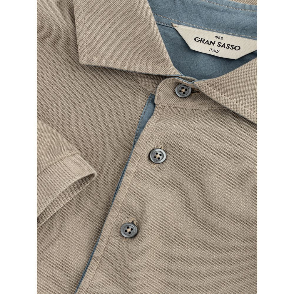 Gran Sasso Beige Cotton Polo Shirt - Timeless Elegance