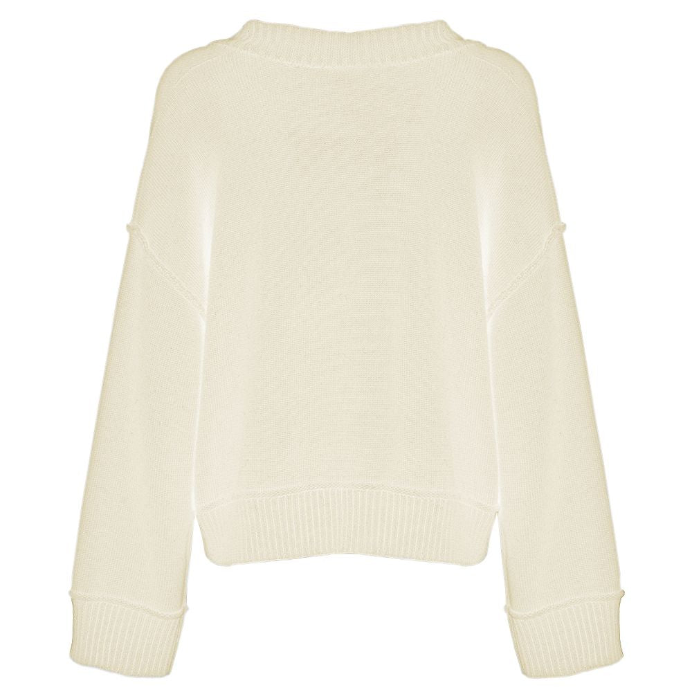 Imperfect Chic Beige V-Neck Wool Blend Sweater
