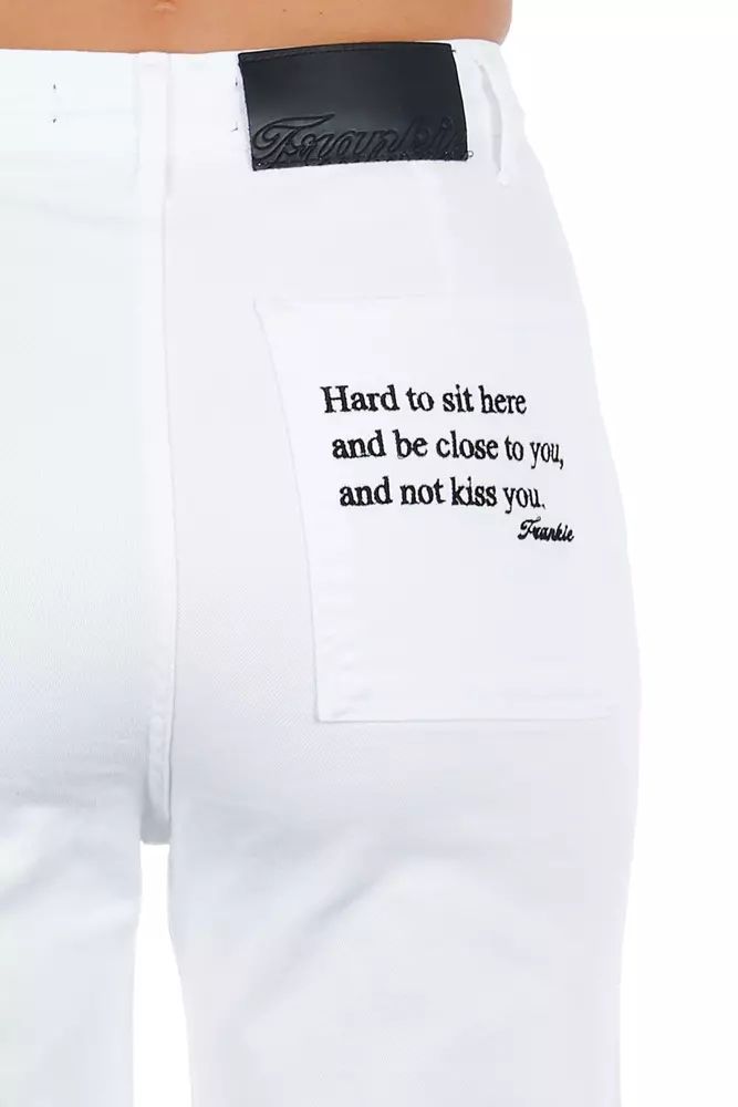 Frankie Morello Elevated Elegance White Cropped Trousers