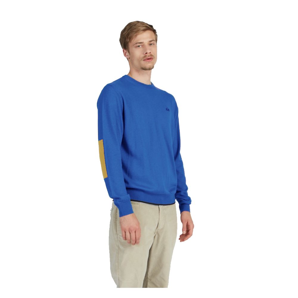 La Martina Elegant Cotton Crew Neck Sweater with Chest Logo