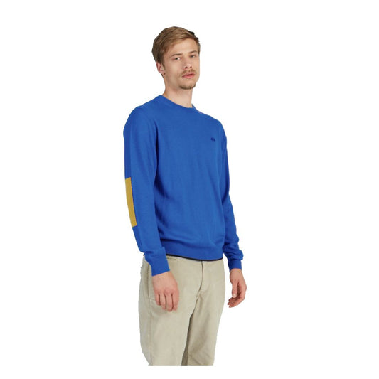La Martina Elegant Cotton Crew Neck Sweater with Chest Logo