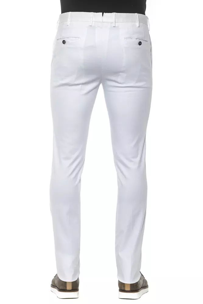 PT Torino Chic Super Slim White Trousers for Men