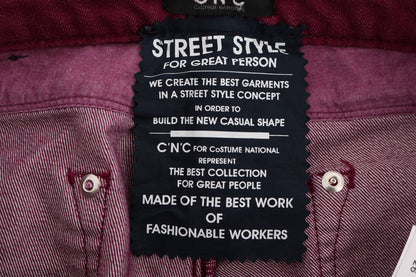Costume National Sleek Red Straight Fit Luxury Jeans