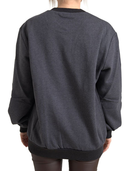 Dolce & Gabbana Elegant Dark Gray Crew Neck Sweater