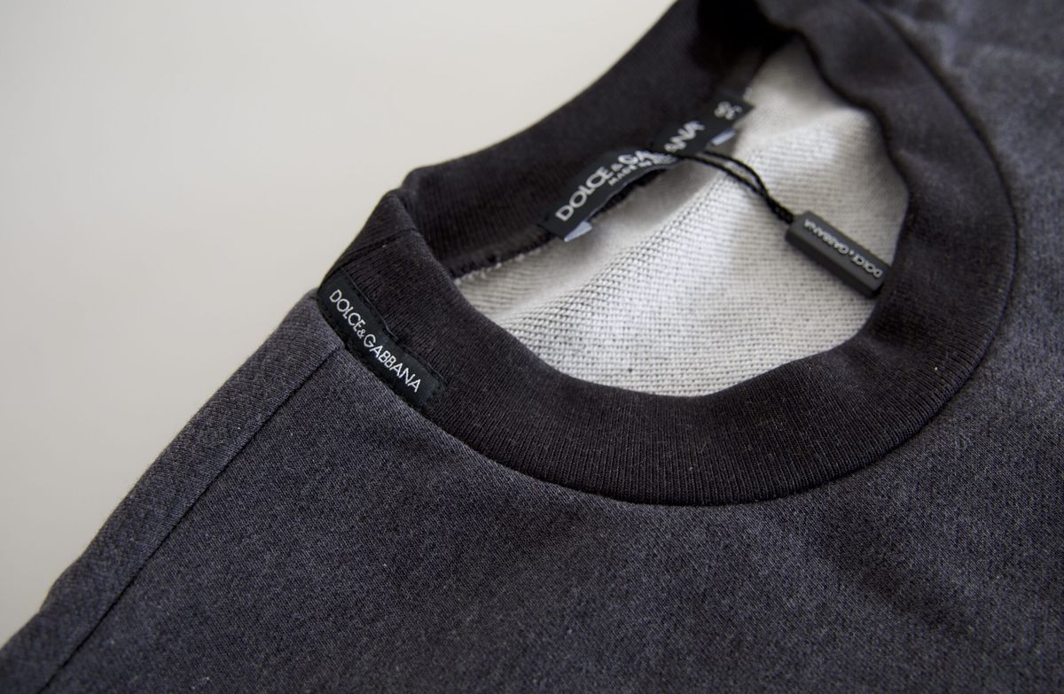 Dolce & Gabbana Elegant Dark Gray Crew Neck Sweater