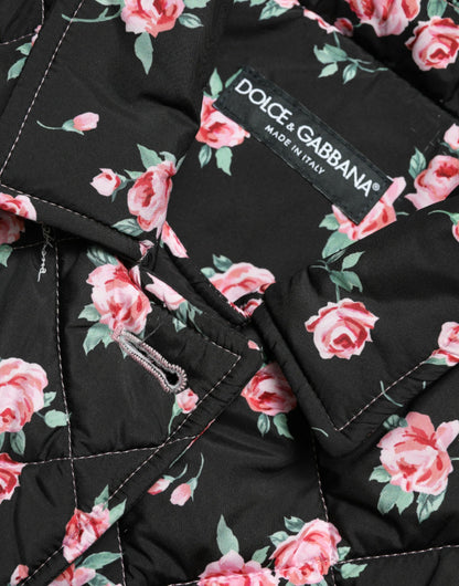 Dolce & Gabbana Elegant Floral Print Trench Coat Jacket