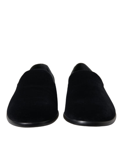 Dolce & Gabbana Elevated Black Velvet Loafers for Men