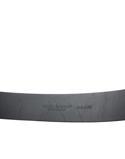 Dolce & Gabbana Elegant Black Leather Belt with Metal Buckle