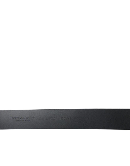 Dolce & Gabbana Blue Leather Metal Logo Buckle Belt Men