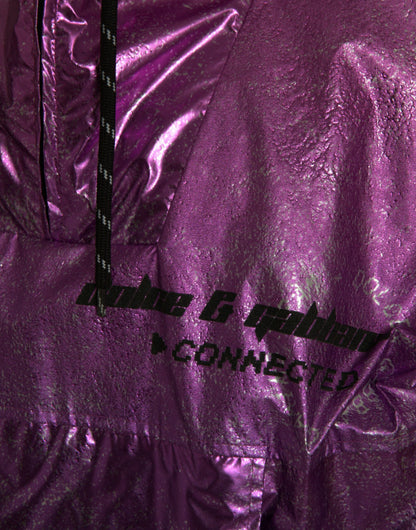 Dolce & Gabbana Pink Purple Ombre Hooded Pullover Sweatshirt Jacket