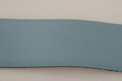 Dolce & Gabbana Multicolor Leather Logo Buckle Belt