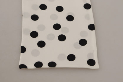 Dolce & Gabbana Elegant Silk Mens Scarf in Black and White