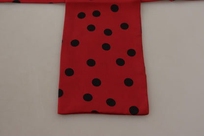 Dolce & Gabbana Elegant Silk Men's Scarf in Black & Red