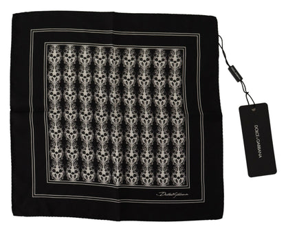 Dolce & Gabbana Elegant Black Silk Men's Square Scarf