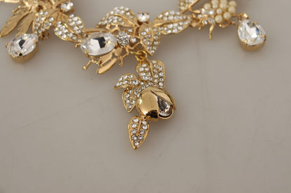 Dolce & Gabbana Elegant Sicily Floral Bug Statement Necklace