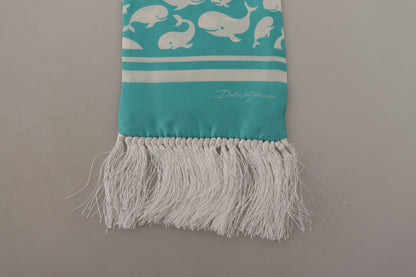 Dolce & Gabbana Elegant Teal Blue Silk Men's Scarf