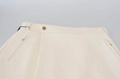 Dolce & Gabbana Elegant High Waist Virgin Wool Skirt