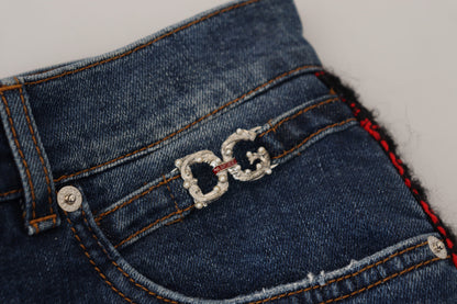 Dolce & Gabbana Elevated Elegance Checkered Back Denim Pants