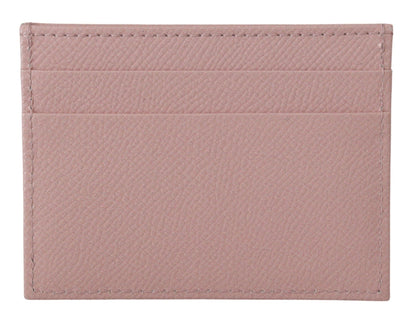 Dolce & Gabbana Chic Pink Leather Cardholder with Exclusive Print