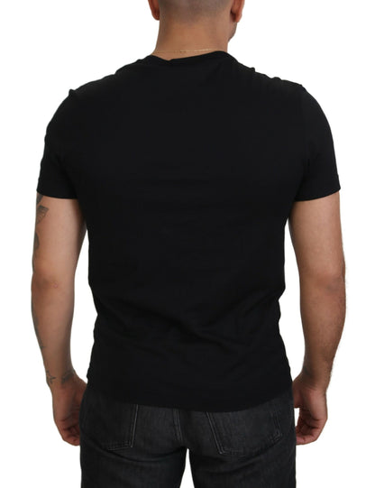 Dolce & Gabbana Elegant Black Logo Print Cotton T-Shirt