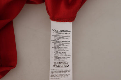 Dolce & Gabbana Elegant Red Crewneck Cotton Tee