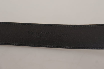 Dolce & Gabbana Elegant Black Leather Belt with Metal Buckle
