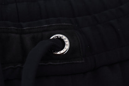 Dolce & Gabbana Sleek Black Wool-Blend Sweatpants