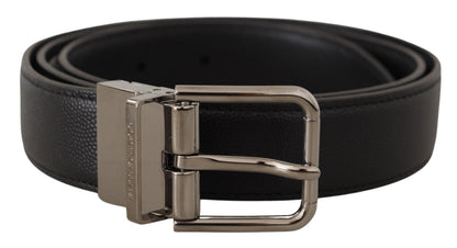 Dolce & Gabbana Elegant Black Leather Buckle Belt