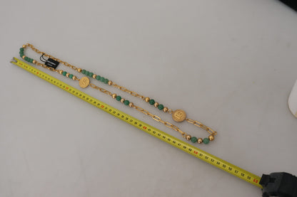 Dolce & Gabbana Elegant Gold-Plated Gemstone Necklace