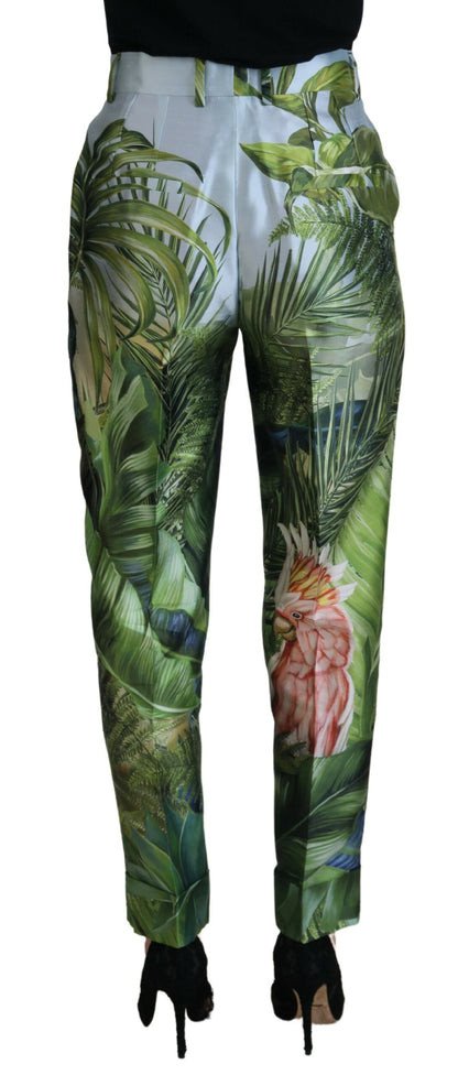 Dolce & Gabbana Elegant High Waist Multicolor Silk Trousers