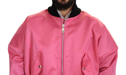 Dolce & Gabbana Elegant Pink Nylon Bomber Jacket