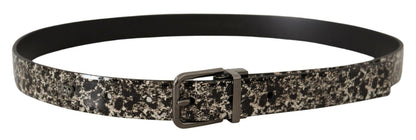 Dolce & Gabbana Elegant Marble Print Leather Belt