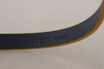 Dolce & Gabbana Chic Blue Suede Logo Buckle Belt