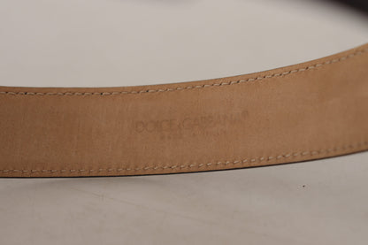 Dolce & Gabbana Elegant Leather Belt with Logo Buckle