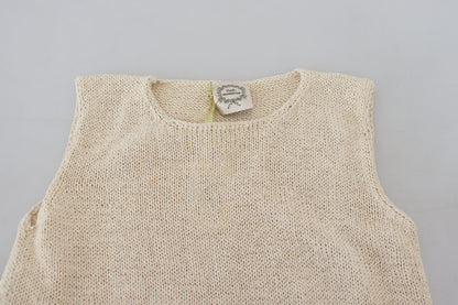 PINK MEMORIES Chic Beige Sleeveless Tank Top