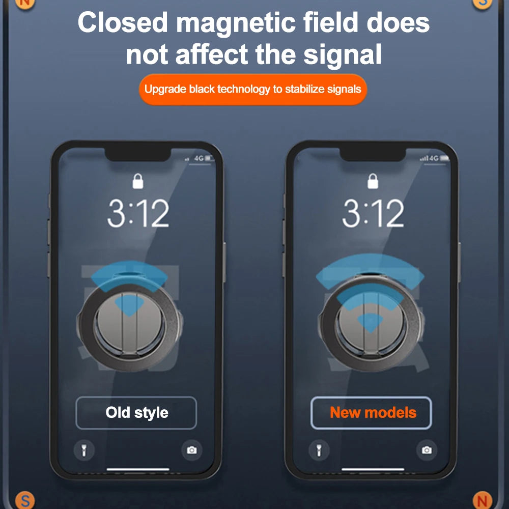 Magnetic Car Phone Holder for MagSafe 360 degrees Adjustable Alloy Folding Magnetic Car Navigation Mount for iPhone 14 13 12 Pro