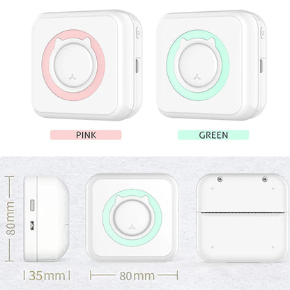 Portable Mini Thermal Printer Wirelessly BT 203dpi Photo Label