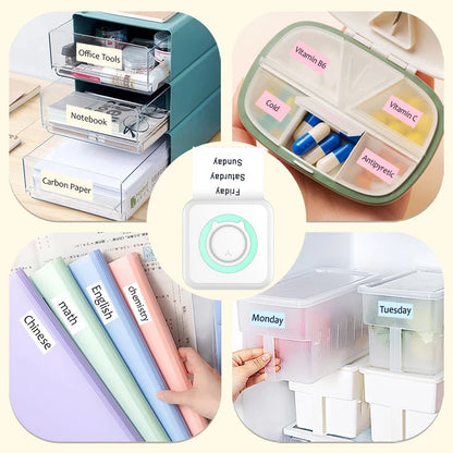 Portable Mini Thermal Printer Wirelessly BT 203dpi Photo Label