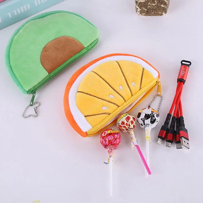 Casual Travel Bag Pendant Student Bag Card Bag Cute Coin Purse Keychain Bag Flush Wallet Fruit Coin Purse Storage Bag