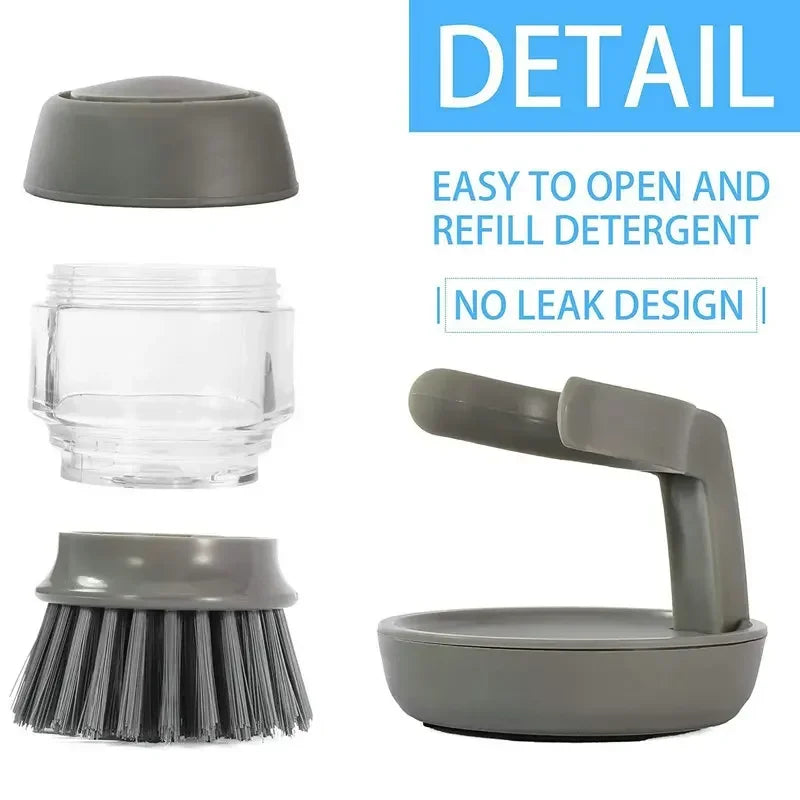 Hydraulic Pot Washing Dishwashing ToolsHousehold Kitchen Supplies Remove Dirt Automatic Liquid Filling Handheld Cleaning Brush